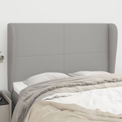 vidaXL Cabecero con orejas de tela gris claro 147x23x118/128 cm