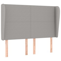 vidaXL Cabecero con orejas de tela gris claro 147x23x118/128 cm
