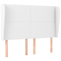 vidaXL Cabecero con orejas de cuero sintético blanco 147x23x118/128 cm