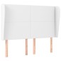 vidaXL Cabecero con orejas de cuero sintético blanco 147x23x118/128 cm