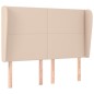 vidaXL Cabecero con orejas cuero sintético capuchino 147x23x118/128 cm vidaXL Cabecero con orejas cuero sintético capuchino 147x23x118/128 cm