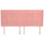 vidaXL Cabecero con orejas de terciopelo rosa 163x23x118/128 cm vidaXL Cabecero con orejas de terciopelo rosa 163x23x118/128 cm
