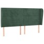 vidaXL Cabecero con orejas de terciopelo verde oscuro 203x23x118/128cm vidaXL Cabecero con orejas de terciopelo verde oscuro 203x23x118/128cm
