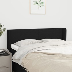 vidaXL Cabecero de tela negro 147x16x78/88 cm
