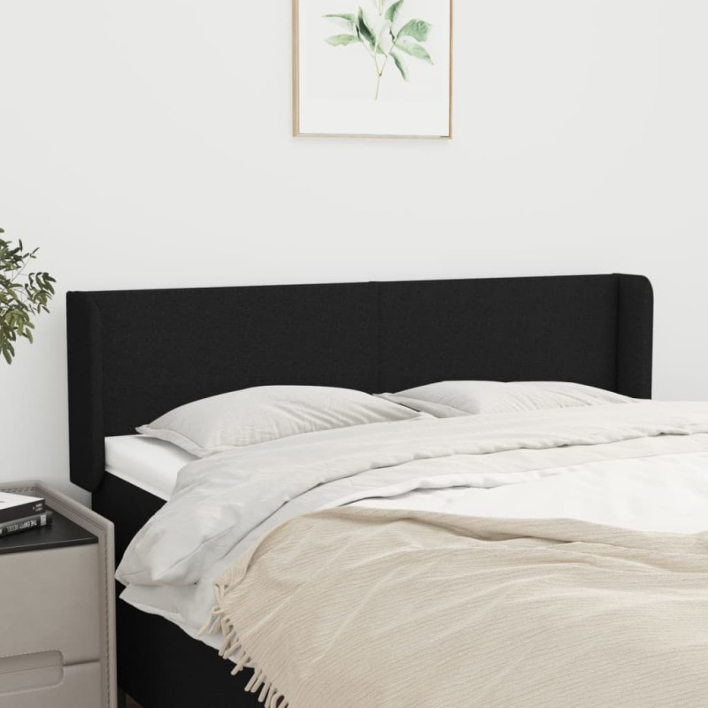 vidaXL Cabecero de tela negro 147x16x78/88 cm vidaXL Cabecero de tela negro 147x16x78/88 cm