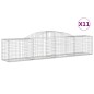 vidaXL Cestas de gaviones 11 uds forma de arco hierro 300x50x60/80 cm