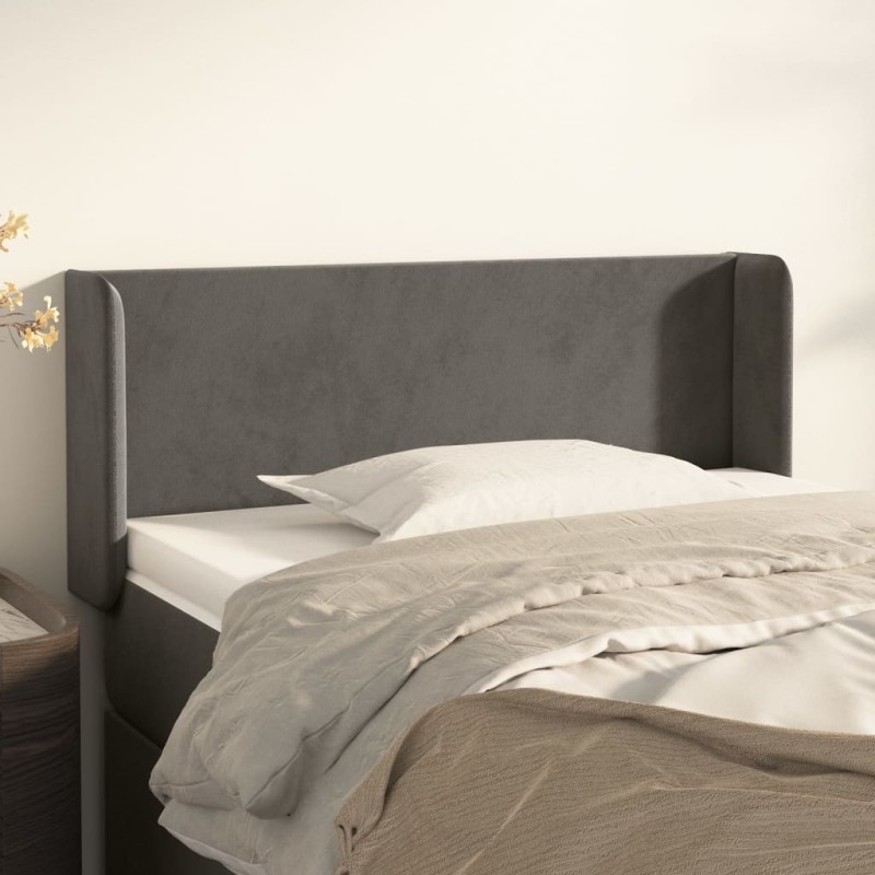 vidaXL Cabecero de terciopelo gris oscuro 93x16x78/88 cm vidaXL Cabecero de terciopelo gris oscuro 93x16x78/88 cm