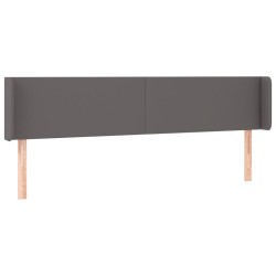 vidaXL Cabecero de cuero sintético gris 203x16x78/88 cm