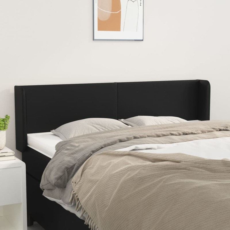 vidaXL Cabecero de cuero sintético negro 147x16x78/88 cm vidaXL Cabecero de cuero sintético negro 147x16x78/88 cm