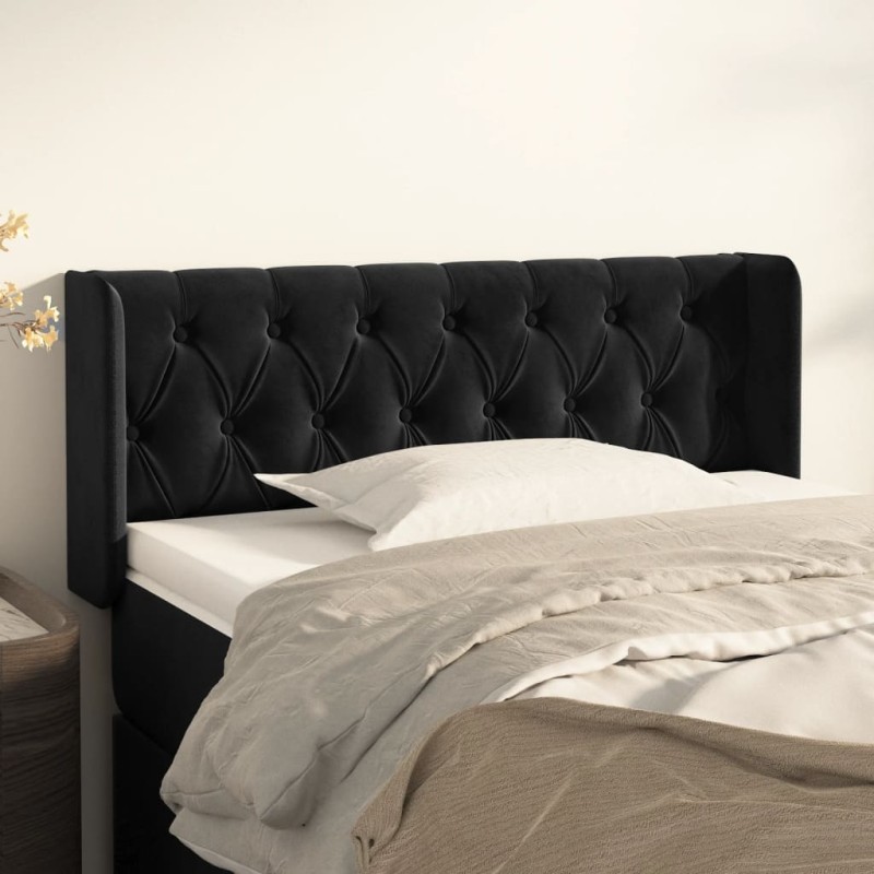 vidaXL Cabecero de terciopelo negro 93x16x78/88 cm vidaXL Cabecero de terciopelo negro 93x16x78/88 cm