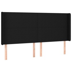 vidaXL Cabecero con orejas de tela negro 163x16x118/128 cm