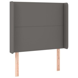 vidaXL Cabecero con orejas cuero sintético gris 83x16x118/128cm