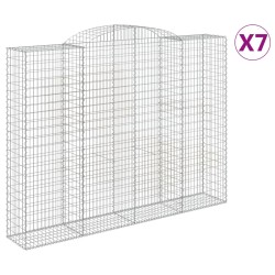 vidaXL Cestas de gaviones 7 uds forma de arco hierro 300x50x220/240 cm