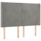 vidaXL Cabecero con orejas de terciopelo gris claro 147x16x118/128 cm vidaXL Cabecero con orejas de terciopelo gris claro 147x16x118/128 cm