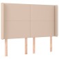 vidaXL Cabecero con orejas cuero sintético capuchino 147x16x118/128 cm vidaXL Cabecero con orejas cuero sintético capuchino 147x16x118/128 cm