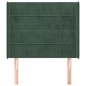 vidaXL Cabecero con orejas de terciopelo verde oscuro 93x16x118/128 cm vidaXL Cabecero con orejas de terciopelo verde oscuro 93x16x118/128 cm