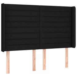 vidaXL Cabecero con orejas de tela negro 147x16x118/128 cm