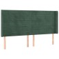 vidaXL Cabecero con orejas de terciopelo verde oscuro 183x16x118/128cm vidaXL Cabecero con orejas de terciopelo verde oscuro 183x16x118/128cm