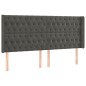vidaXL Cabecero con orejas de terciopelo gris oscuro 183x16x118/128 cm vidaXL Cabecero con orejas de terciopelo gris oscuro 183x16x118/128 cm