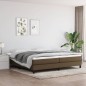 vidaXL Estructura de cama box spring tela marrón oscuro 200x200 cm vidaXL Estructura de cama box spring tela marrón oscuro 200x200 cm