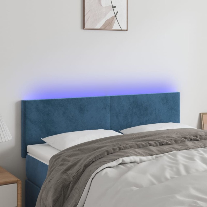 vidaXL Cabecero con LED de terciopelo marrón oscuro 144x5x78/88 cm vidaXL Cabecero con LED de terciopelo marrón oscuro 144x5x78/88 cm