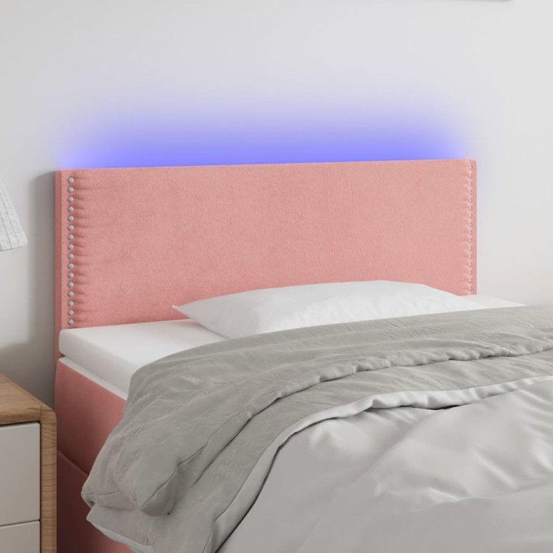 vidaXL Cabecero con LED de terciopelo rosa 80x5x78/88 cm vidaXL Cabecero con LED de terciopelo rosa 80x5x78/88 cm