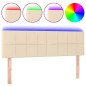 vidaXL Cabecero con LED de tela color crema 144x5x78/88 cm vidaXL Cabecero con LED de tela color crema 144x5x78/88 cm