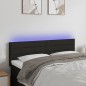 vidaXL Cabecero con LED de tela negro 144x5x78/88 cm