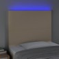 vidaXL Cabecero con luces LED tela crema 90x5x118/128 cm vidaXL Cabecero con luces LED tela crema 90x5x118/128 cm