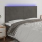 vidaXL Cabecero con luces LED terciopelo gris oscuro 160x5x118/128 cm vidaXL Cabecero con luces LED terciopelo gris oscuro 160x5x118/128 cm
