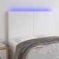 vidaXL Cabecero con luces LED cuero sintético blanco 144x5x118/128 cm vidaXL Cabecero con luces LED cuero sintético blanco 144x5x118/128 cm