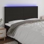 vidaXL Cabecero con luces LED tela negro 160x5x118/128 cm vidaXL Cabecero con luces LED tela negro 160x5x118/128 cm