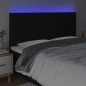 vidaXL Cabecero con luces LED tela negro 160x5x118/128 cm vidaXL Cabecero con luces LED tela negro 160x5x118/128 cm