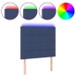 vidaXL Cabecero con luces LED tela azul 100x5x118/128 cm vidaXL Cabecero con luces LED tela azul 100x5x118/128 cm