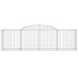 vidaXL Cestas de gaviones 7 uds forma de arco hierro 300x50x80/100 cm vidaXL Cestas de gaviones 7 uds forma de arco hierro 300x50x80/100 cm