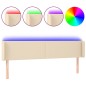 vidaXL Cabecero con LED de tela crema 163x16x78/88 cm vidaXL Cabecero con LED de tela crema 163x16x78/88 cm