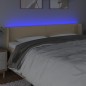 vidaXL Cabecero con LED de tela crema 163x16x78/88 cm vidaXL Cabecero con LED de tela crema 163x16x78/88 cm