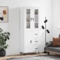 vidaXL Aparador alto madera contrachapada blanco brillo 69,5x34x180 cm vidaXL Aparador alto madera contrachapada blanco brillo 69,5x34x180 cm