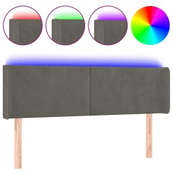 vidaXL Cabecero con LED de terciopelo gris oscuro 147x16x78/88 cm