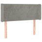 vidaXL Cabecero con LED de terciopelo gris claro 93x16x78/88 cm