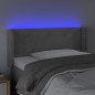 vidaXL Cabecero con LED de terciopelo gris claro 93x16x78/88 cm