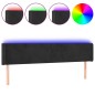 vidaXL Cabecero con LED de terciopelo negro 183x16x78/88 cm