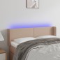 vidaXL Cabecero con LED cuero sintético capuchino 147x16x78/88 cm vidaXL Cabecero con LED cuero sintético capuchino 147x16x78/88 cm