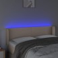 vidaXL Cabecero con LED cuero sintético capuchino 147x16x78/88 cm vidaXL Cabecero con LED cuero sintético capuchino 147x16x78/88 cm