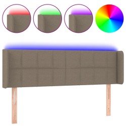 vidaXL Cabecero con LED de tela gris taupe 147x16x78/88 cm