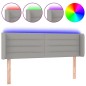 vidaXL Cabecero con LED de tela gris claro 147x16x78/88 cm