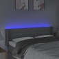 vidaXL Cabecero con LED de tela gris claro 147x16x78/88 cm