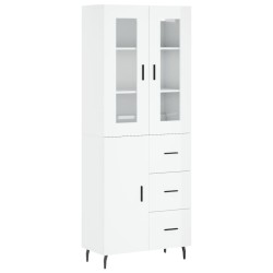 vidaXL Aparador alto madera contrachapada blanco brillo 69,5x34x180 cm