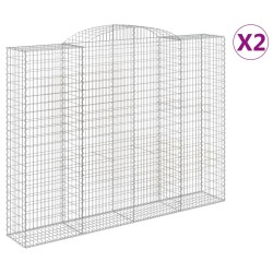 vidaXL Cestas de gaviones 2 uds forma de arco hierro 300x50x220/240 cm