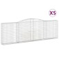 vidaXL Cestas de gaviones 5 uds forma de arco hierro 400x30x120/140 cm vidaXL Cestas de gaviones 5 uds forma de arco hierro 400x30x120/140 cm